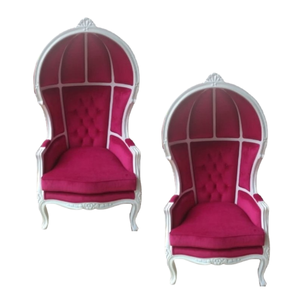 Chaises de trône de roi de vente chaude avec l'auvent bonnes chaises de trône à dossier haut de qualité pour les meubles d'hôtel et de mariage - Product Image 5
