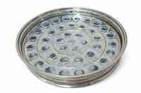 Plateau de communion en plastique pour 40 gobelets, en acier inoxydable poli miroir, sans anneau inférieur, base plate, durable, religieux, vente en gros