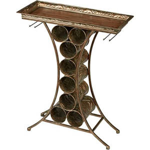 Estante para Botellas de Vino Triangular Premier Bottles, Moderno Soporte Metálico para Botellas con Asa, Exhibidor de Botellas Independiente para Cocina y Bar en Casa - Product Image 4