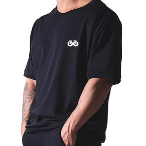 Camiseta Oversize de Color Sólido con Logotipo Personalizado Estampado para Hombre, Ropa de Verano, 100% Algodón - Product Image 4