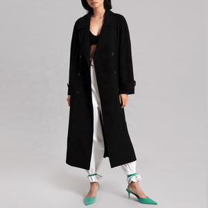 Abrigos de lana largos sin cuello para mujer, chaqueta de invierno para mujer - Product Image 3