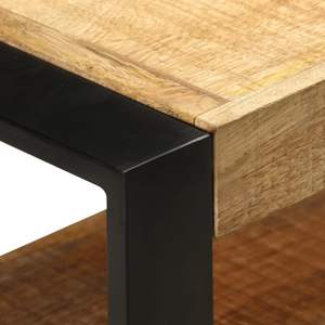 Soporte de TV de Madera de Mango Sólida Negra con Acero con Recubrimiento en Polvo, Madera Natural y Diseño Elegante - Product Image 6
