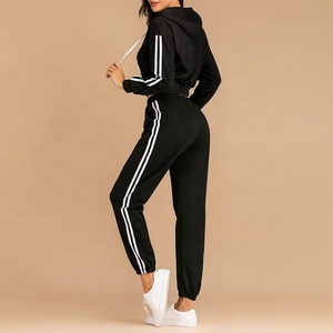 Conjunto Deportivo Personalizado con Logotipo para Mujer, Sudadera con Capucha y Pantalones Deportivos, Conjunto de 2 Piezas, Pantalones Deportivos y Sudadera con Cierre - Product Image 4