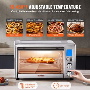Four à convection 13-en-1 1800W à 2 niveaux, four grille-pain et friteuse à air 28L/29.6Qt, avec grilles en fil métallique pour pizza, appareil de comptoir multifonction - Product Image 4