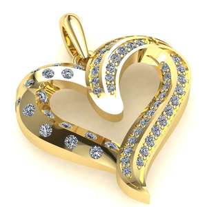 Collier pendentif en forme de cœur tourbillonnant en argent sterling 925 plaqué or avec diamant cultivé en laboratoire pour femmes, bijoux fins de luxe, cadeau - Product Image 3