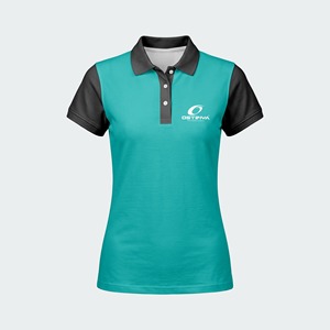 Women's <b>Orange</b> <b>Polo</b> <b>Shirt</b> Short Sleeve Solid Color Casual Breathable cotton Fabric Heat Transfer Front Logo - Product Image 2