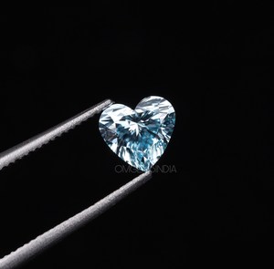 Diamante Cultivado en Laboratorio con Certificación IGI, de 1 a 7 Quilates, Forma de Corazón, Color Azul Agua Fantasía, CVD, para Joyería - Product Image 2
