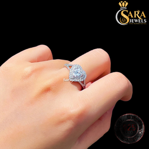 Anillo de compromiso de plata 925 con diamantes de alta demanda Sara Jewels, corte redondo clásico, engaste de garras, anillo de moda para mujer - Product Image 2