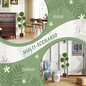 Albero di Cipresso Artificiale in Vaso per Uso Interno/Esterno - 110 cm Verde - Product Image 5