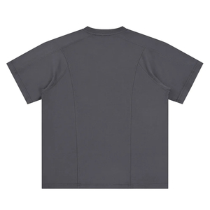 T-shirt à manches courtes pour homme, col en V, 100% polyester, séchage rapide, coupe classique, couleur unie, jersey tricoté décontracté - Product Image 2