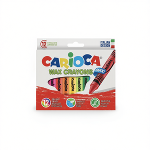 Pastelli a cera Carioca 12 colori formato maxi lavabili per disegno bambini - Product Image 2
