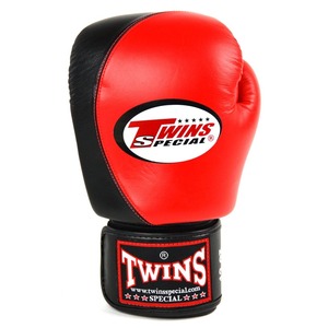 Nouveaux gants de boxe Twins noirs et rouges, design ajustable avec fermeture auto-agrippante, en cuir véritable, pour entraînement et sparring, équipement de gym, Muay Thai - Product Image 3