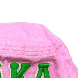 Casquette Bob Rose Délavée AKA avec Lettre Brodé(e) Verte, en Coton, Style Décontracté, Tendance Streetwear, Réglable pour Homme - Product Image 2