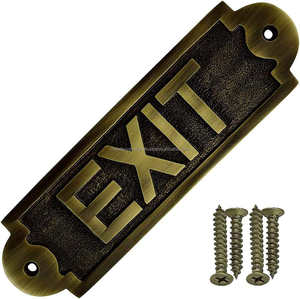 Plaque de porte en laiton, finition facile à installer, décoration intérieure pour hommes, femmes, bureau, buanderie, toilettes, parking - Product Image 3