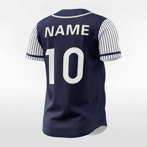 Maillot de baseball américain respirant d'été, imprimé 3D, uniforme sportif boutonné, chemise décontractée sublimée à manches courtes avec nom - Product Image 2
