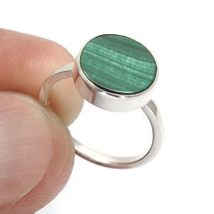 Latest Classic Design Unisex <b>Ring</b> With Beautiful Round Cut Malachite Gemstone Handmade 925 Sterling Silver Custom <b>Boho</b> <b>Rings</b> - Product Image 2