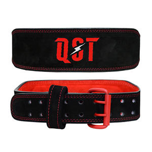 Ceinture de soutien lombaire QST de 4 pouces, rembourrage de 7 mm, boucle à ardillon en cuir de vachette, antidérapante, réglable, logo personnalisé pour le fitness - Product Image 6