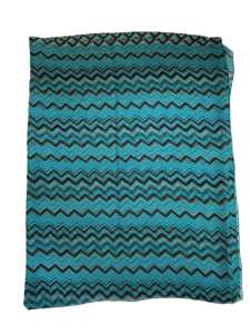 Dupatta de Poliéster y Chifón para Mujer, Estampado Chevron Verde Azulado, Ligera, Suave, Estilo Étnico Tradicional, Accesorio de Moda Elegante y con Estilo - Product Image 2