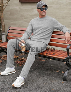 RELEVO INDUSTRIES Survêtement Homme à Capuche Sportif Hiver Décontracté Imprimé Uni 100% Coton Respirant Séchage Rapide Léger 2 Pièces - Product Image 4