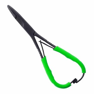 Ciseaux de pêche robustes en acier inoxydable noir avec poignée antidérapante pour couper les lignes tressées - Product Image 1