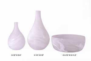 Handcrafted Industrial Marble Finish Decorative Vase with Swirl Pattern 24 cm Tall Home Decor <b>Flower</b> Vase - Product Image 5