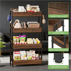 4-Tier Wood Storage Rack <b>Stand</b> Fruit and <b>Vegetable</b> Organizer - Product Image 4
