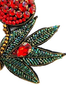 Ethnic Handmade Beaded Pomegranate Keychain Resin Key Holder Charm <b>Red</b> Green Pendant for Bags and <b>Purses</b> - Product Image 5