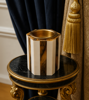 Brûleur à Bakhoor carré de luxe en résine Ramadan, motif marbre blanc doré rayé, porte-encens aromatique durable, écologique et fait main