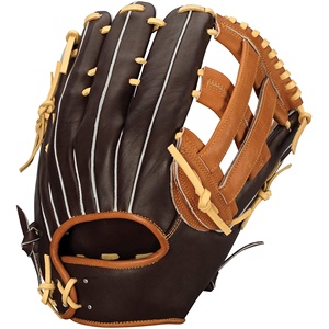 Guantes de béisbol de cuero partido de la colección profesional, duraderos, para lanzar con la mano izquierda, color marrón y negro - Product Image 2