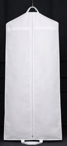 Sac à vêtements en tissu de coton mousseline de haute qualité, sur mesure, avec logo personnalisé, grand format, pour robe de mariée, avec fermeture éclair. - Product Image 5