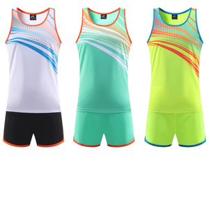 100% Polyester Factory Direct Plus Size Solid Color Summer Track and Field Uniform Sets with Custom Logo <b>Design</b> - Product Image 3