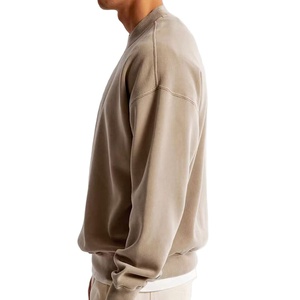 Sweat-shirts à col rond surdimensionnés pour hommes, 100% coton, personnalisables avec logo, vierges, épais, pour broderie, vente en gros - Product Image 3