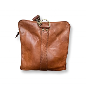 Bolsos de lona de cuero de cabra genuino Vintage bolsa de equipaje para viajar hombres y mujeres bolso de lona de moda hecho a mano - Product Image 4