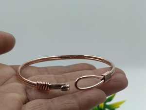 Bracelet en cuivre rustique pour hommes, réglable, style manchette, pour l'arthrite - Product Image 6