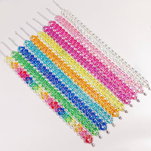 Deslumbrante Collar de Resina Láser de Alta Calidad, Colorido, con Eslabones Grandes y Degradados, Cadena Acrílica, Collar para Mujer, JOYERÍA 2024 - Product Image 1