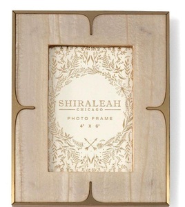 Marco de Fotos de Madera Rústico de Lujo Premium con Detalles en Dorado, Elegante Marco de Fotos de Sobremesa para Decoración del Hogar y la Oficina - Product Image 1