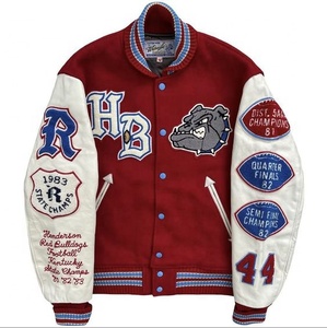 Fabricante por encargo al por mayor nueva llegada logotipo personalizado chaquetas de cuero en relieve 3D chaqueta de los hombres Varsity - Product Image 6