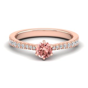 Bague en argent sterling 925 REYES, prix de gros, avec moissanite certifiée GRA, bijoux fins, coupe ronde, pierre précieuse morganite 0,5 carat - Product Image 5