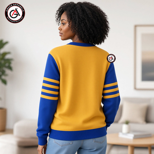 เสื้อคาร์ดิแกนอะคริลิควินเทจปักลาย Sigma Gamma Rho Sorority สำหรับผู้หญิง ป้องกันรอยยับ |   เสื้อคลุมคาร์ดิแกนฤดูหนาวสำหรับผู้หญิงที่ปรับแต่งได้ - Product Image 2