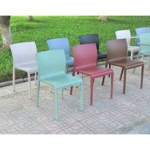 Chaises de salle à manger modernes empilables, portables, imperméables, de couleur rouge prune, meubles d'atelier, chaise en plastique PP - Product Image 3