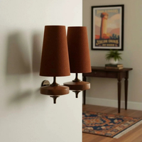 Lampe murale vintage française en bois massif, lampe de chevet rétro de luxe pour chambre à coucher, lumière d'ambiance pour mur de fond de salon