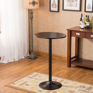 Belham Black Round Top Metal <b>Bar</b> Table with 2 Swivel Black Bonded Leather <b>Adjustable</b> <b>Stools</b> Set of <b>Bar</b> Furniture - Product Image 6