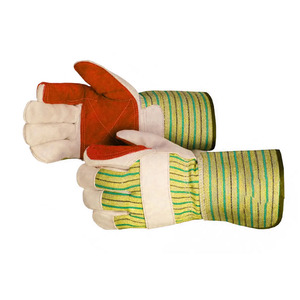 Gants de travail personnalisés en cuir de vachette pleine fleur, robustes et doux, ignifuges, confortables, avec paume renforcée double épaisseur - Product Image 1