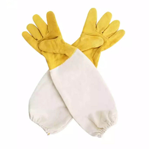 Bee Keeping <b>Gloves</b> Heavy Duty Canvas Sleeve Leather <b>Gloves</b> Sting Resistant for Hive Inspection OEM Bulk - Product Image 2