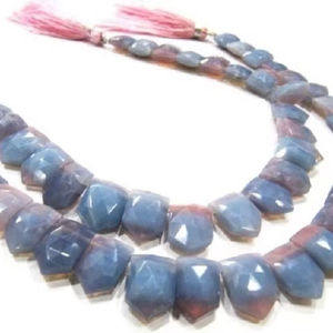 Pierre d'opale bleue naturelle lavande 10x15mm, forme flèche, brillette, brin de 8 pouces de long - Product Image 4