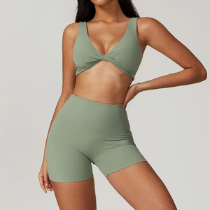 Women High Support Seamless Sports <b>Bra</b> Sets Lightweight Customizable Front Printing Breathable Wholesale Fitness Wear Sleeve - Product Image 5