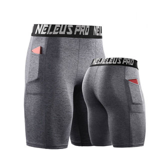 Pantalones Cortos Deportivos Casuales para Hombre, de Compresión, Cintura Media, Cierre de Cremallera, Secado Rápido, para Fitness y Entrenamiento, con Bolsillos, Servicio OEM, Azul - Product Image 3