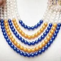 Ensemble de collier en perles bleues et dorées Sigma Gamma Rho, bijoux élégants de la sororité grecque, pendentif personnalisé, collier à perles, accessoires de mode