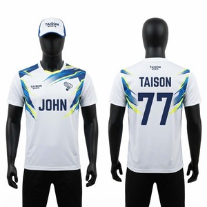 เสื้อแบดมินตันพรีเมียม 160 GSM โพลีเอสเตอร์ ชุดกีฬา ระบายเหงื่อได้ดี พิมพ์ลายแบบซับลิเมชั่นตามสั่ง พร้อมชื่อทีม หมายเลข และดีไซน์แผงเสื้อ - Product Image 1