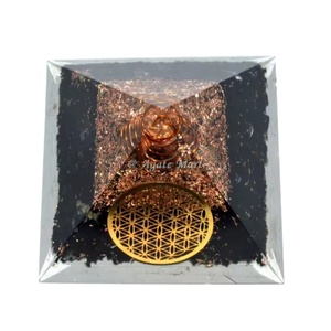 Pirámide de orgón Premium de Venta caliente Natural Azul Aguamarina cristal ágata piedra preciosa Feng Shui grabado energía resina pirámide - Product Image 6